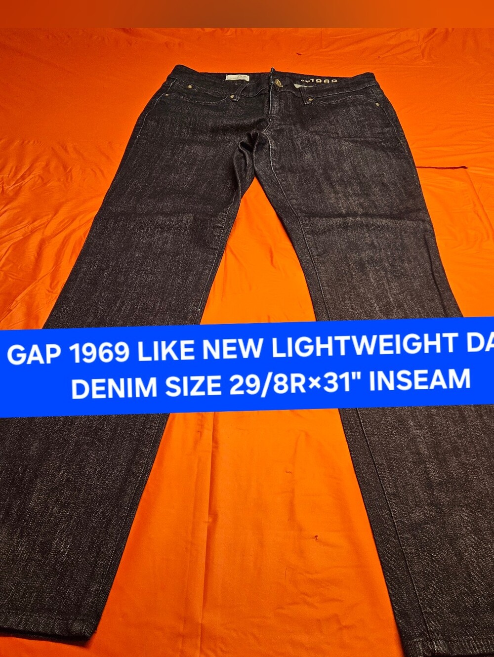 Gap 1969 Always Skinny 2012 Dark Wash Stretch Mid Rise Size 29/8R w/31" Inseam